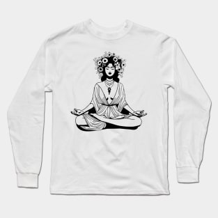 Meditating girl Long Sleeve T-Shirt